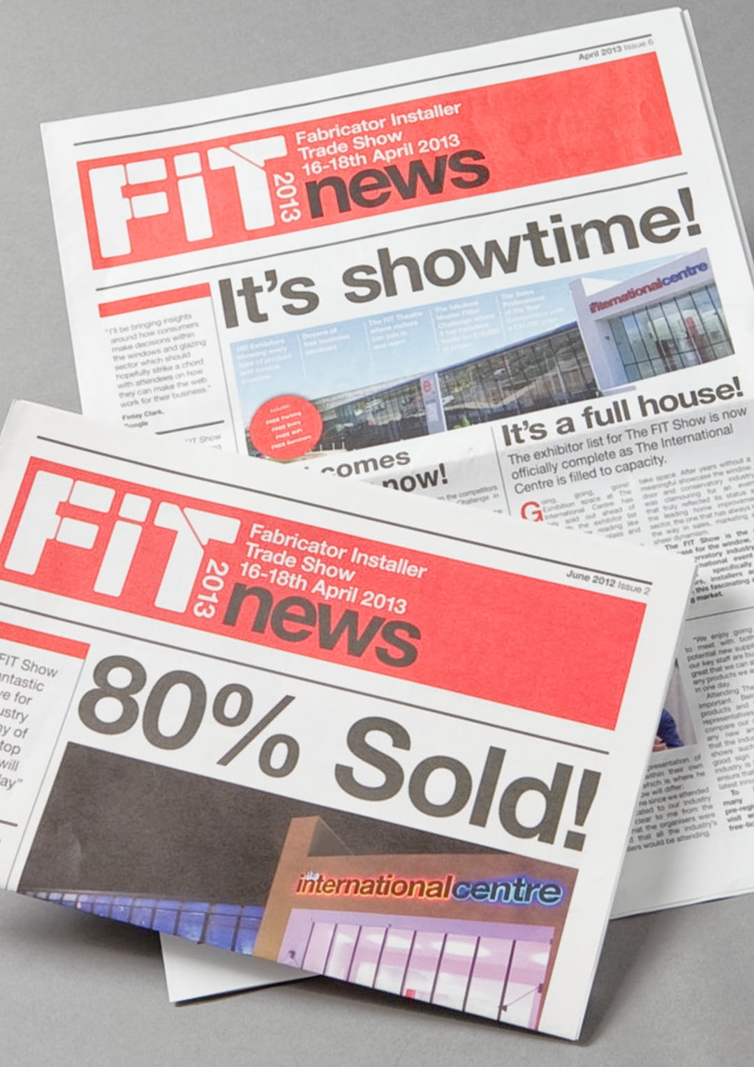 The Fit Show Event. Newspaper. Creative artwork and graphic design.