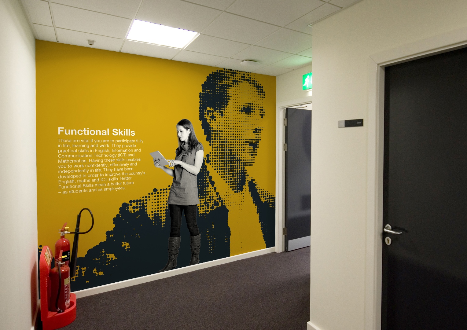 Furness College Wall Branding Creative artwork and graphic design.