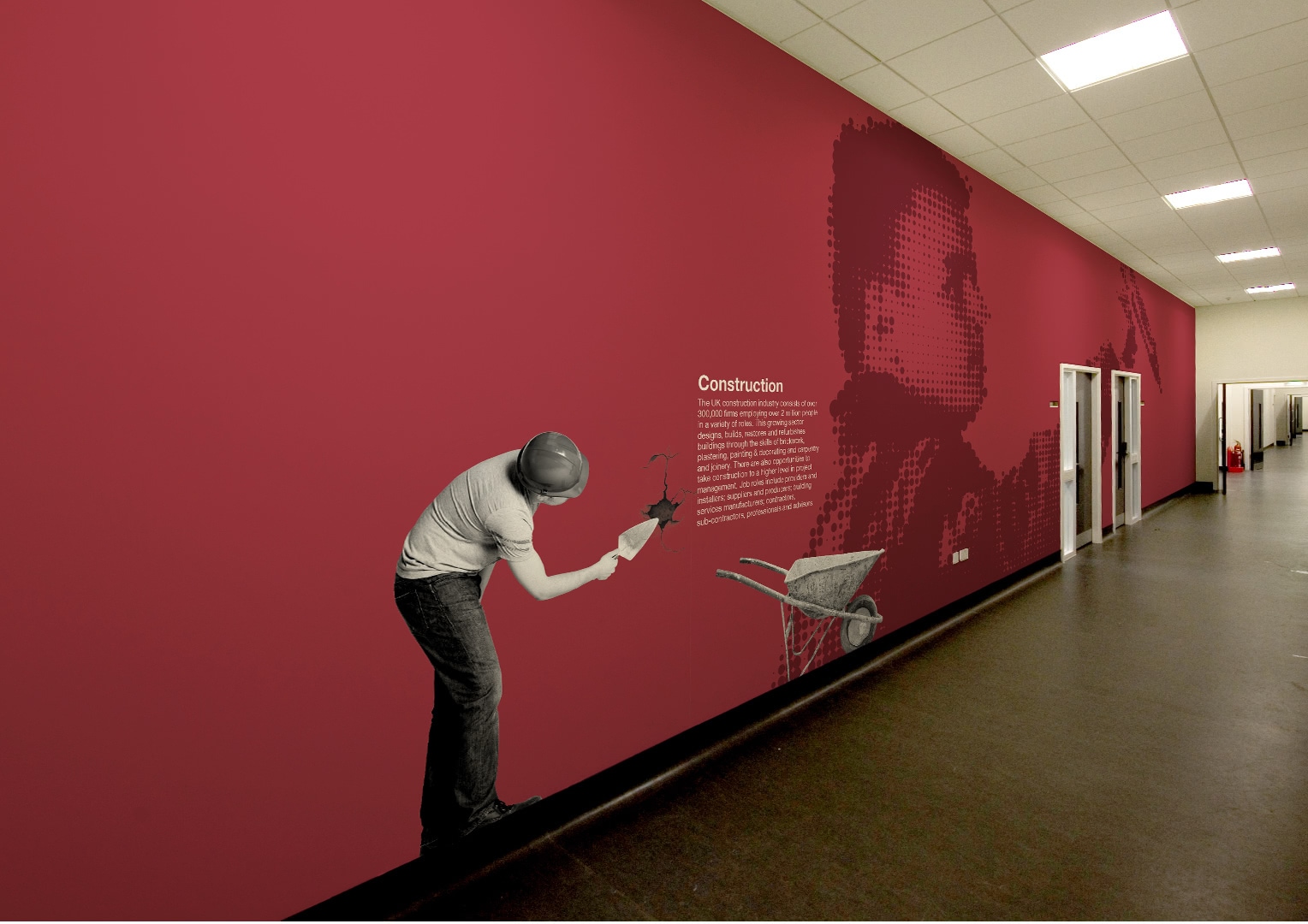 Furness College Wall Branding Creative artwork and graphic design.