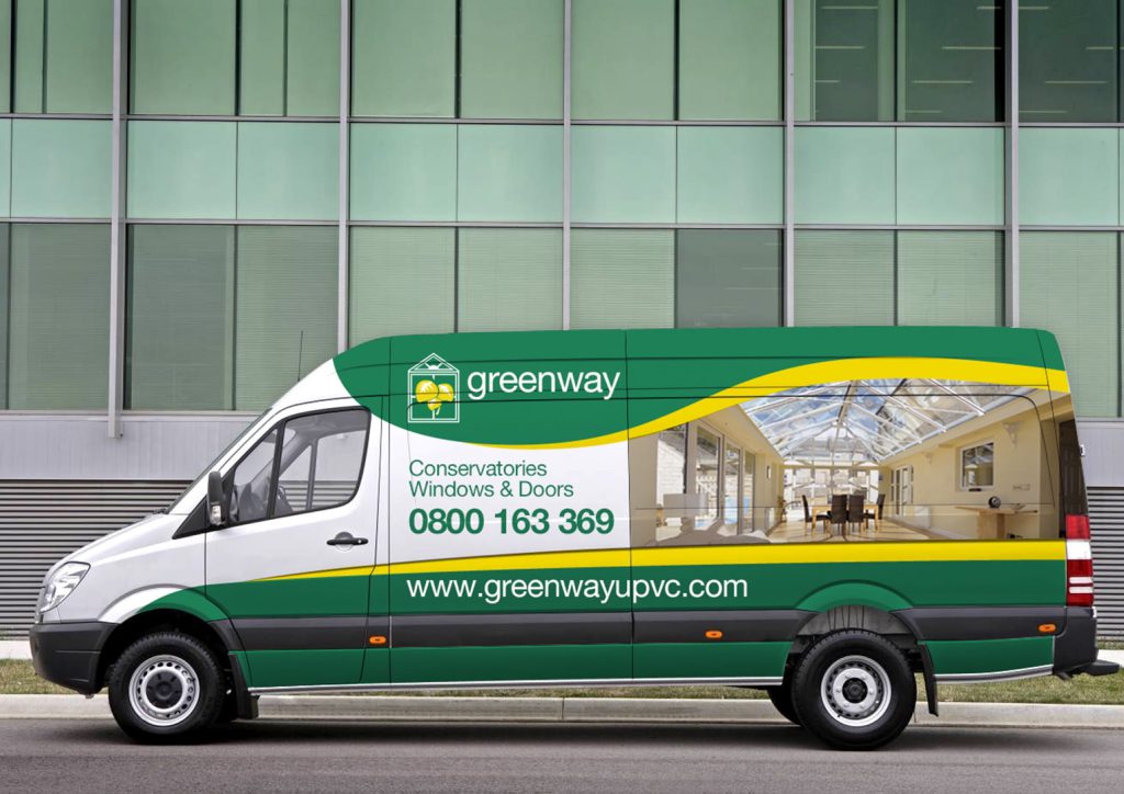 Greenway UPVC. Van Livery. Creative artwork and graphic design.