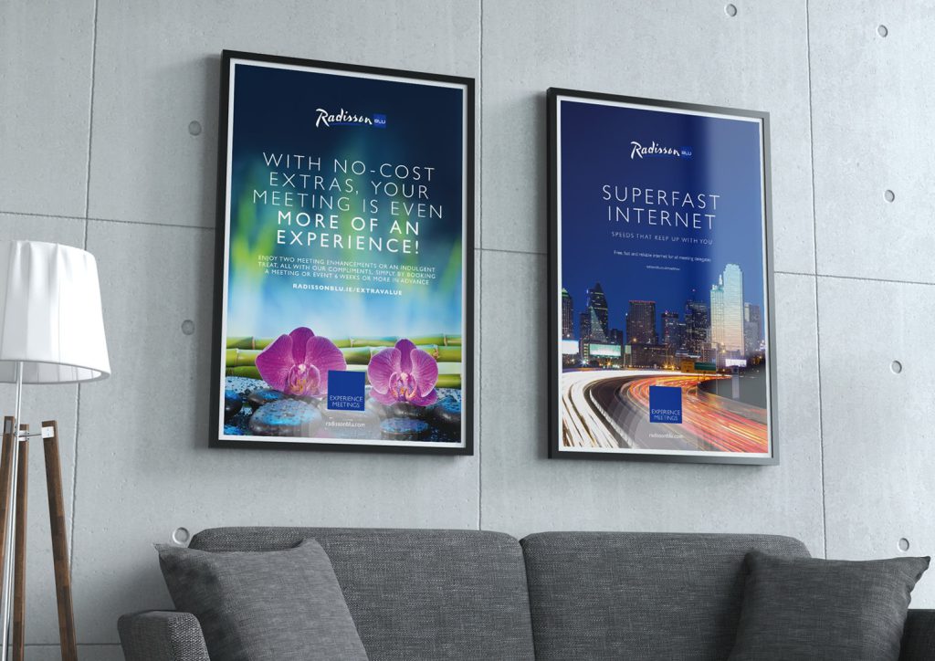 Carlson Rezidor Radison Blu Hotels. Poster. Creative artwork and graphic design.